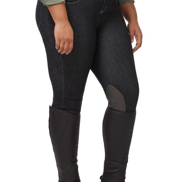 Kerrits Activewear Stretch Denim Knee Patch Riding Breech Size LDENIM / L - Picture 9 of 9